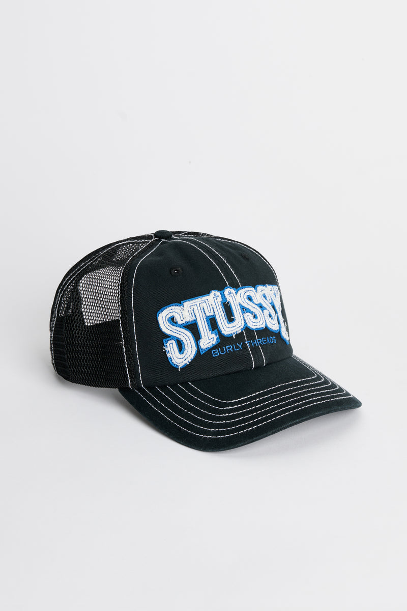 Gorro Stüssy Burly Threads Trucker Black